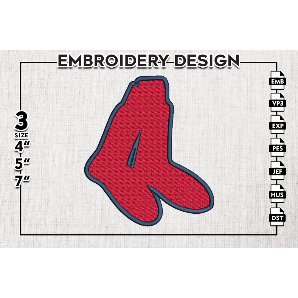 Boston Red Sox MLB Sox Logo Emb Files, MLB Boston Red Sox Team Embroidery, MLB Teams, 3 sizes, MLB Machine embroidery designs, Digital Download.png