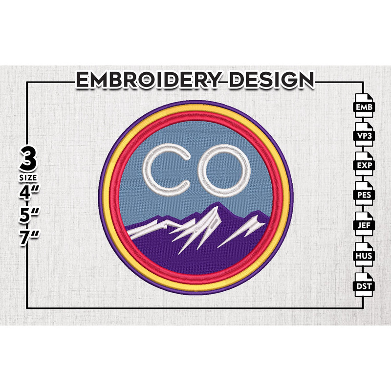MLB Colorado Rockies CO Logo Embroidery Files, MLB Colorado Rockies Team Embroidery, MLB Teams, 3 sizes, MLB Machine embroidery designs, Digital Download.png
