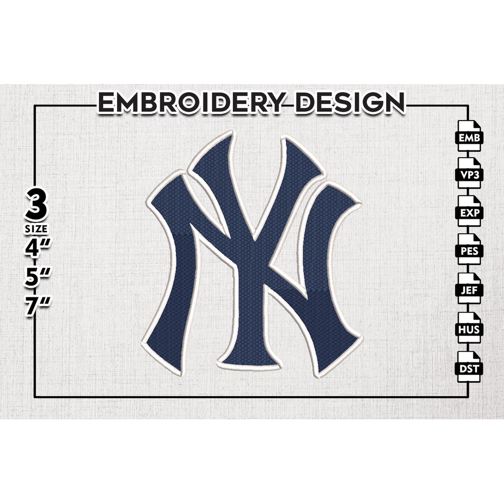 New York Yankees MLB NY Word Logo Emb Files, MLB New York Yankees Team Embroidery, MLB Teams, 3 sizes, MLB Machine embroidery designs, Digital Download.png