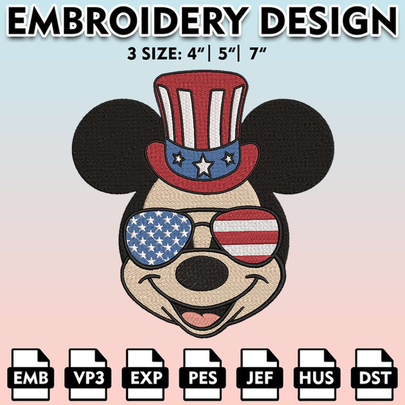 EBM11062024A12-American Mickey Embroidery Designs, Fourth of July Embroidery Files, Independence Day, Machine Embroidery Pattern.jpg