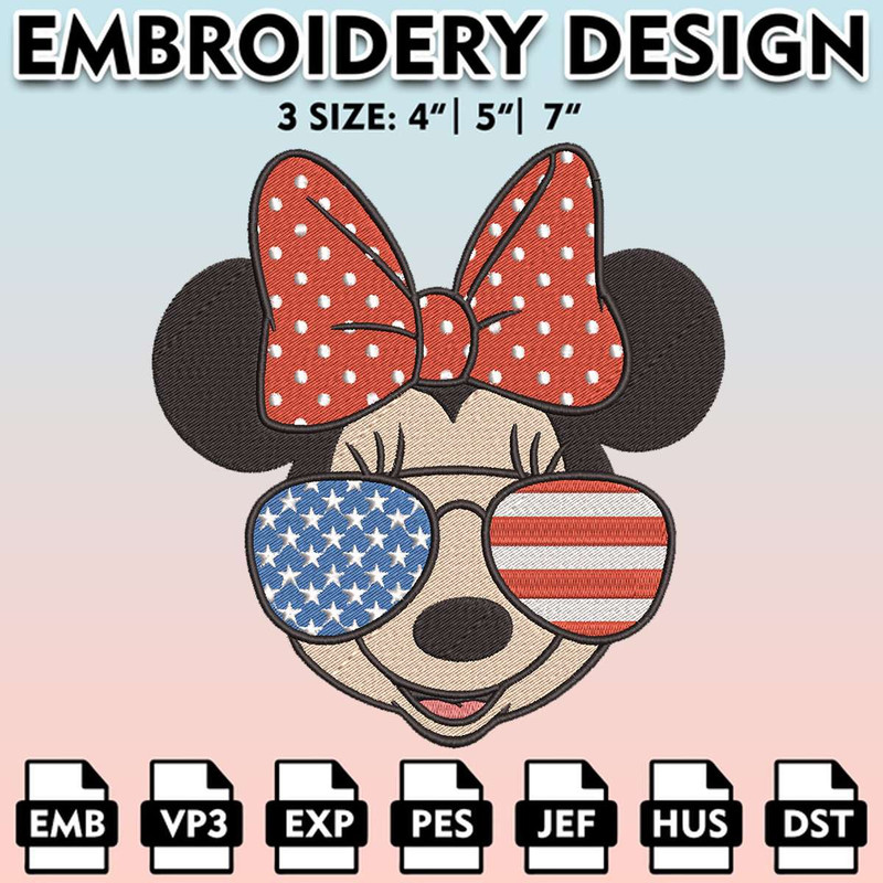 EBM11062024A13-American Mouse Minnie Embroidery Designs, Fourth of July Embroidery Files, Independence Day, Machine Embroidery Pattern 1.jpg
