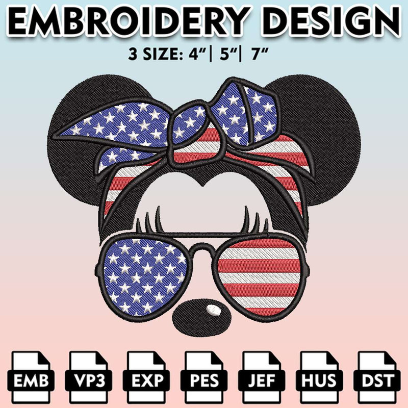 EBM11062024A14-American Mouse Minnie Embroidery Designs, Fourth of July Embroidery Files, Independence Day, Machine Embroidery Pattern 2.jpg