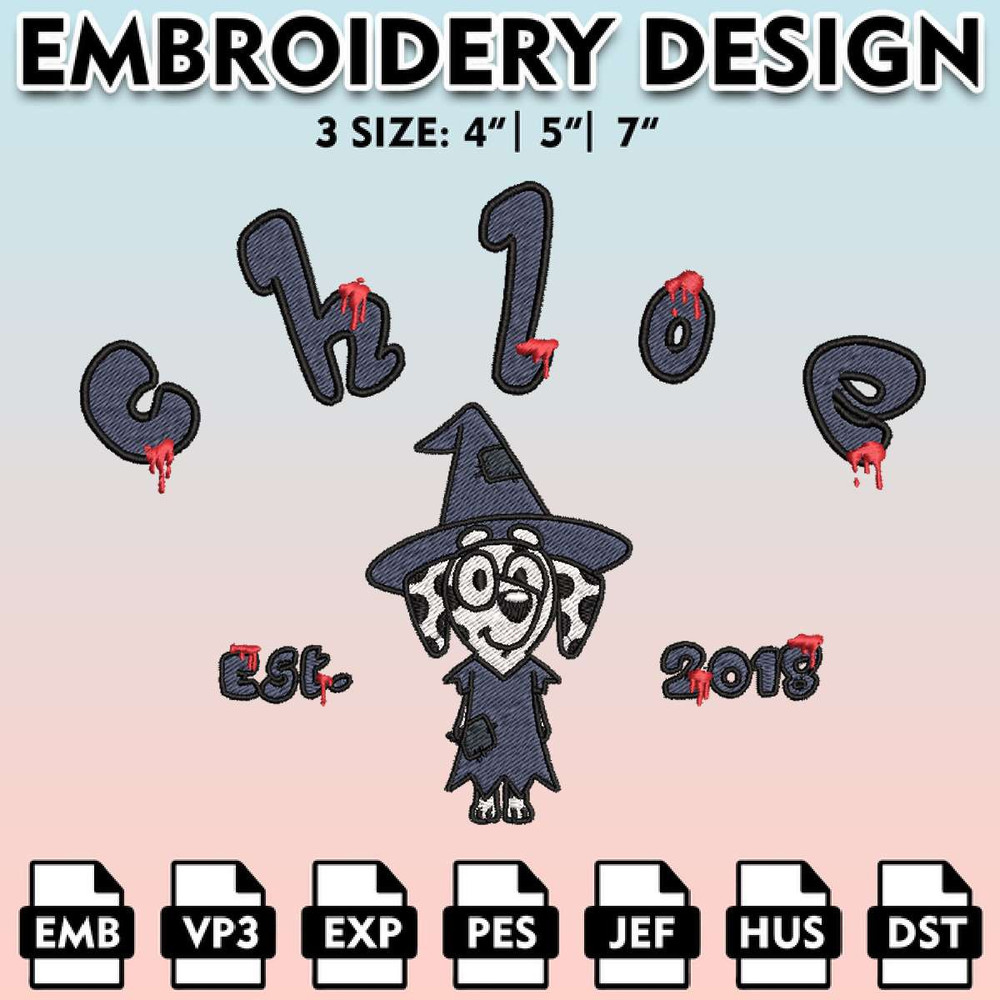 EBM11062024A49-Bluey Chloe Est Hallowee Embroidery files, Bluey Machine Embroidery Pattern, Halloween Bluey Embroidery Designs.jpg