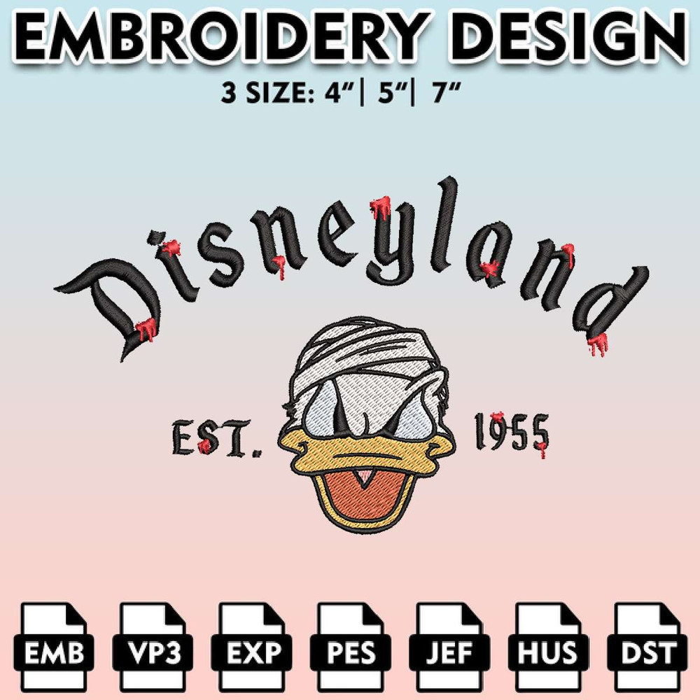 EBM11062024A121-Donald Disneyland Halloween Embroidery files, Halloween Machine Embroidery Pattern, Disney Halloween Digital Download.jpg