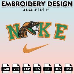 florida am rattlers, machine embroidery files, nike florida am rattlers embroidery-normastore
