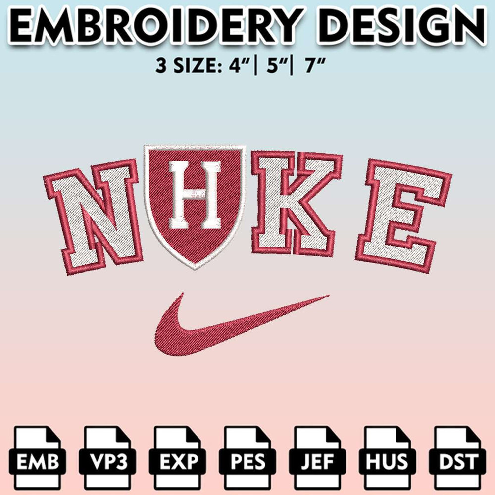 EBM11062024A169-Harvard Crimson, Machine Embroidery Files, Nike Harvard Crimson Embroidery Designs, NCAA Embroidery Files.jpg