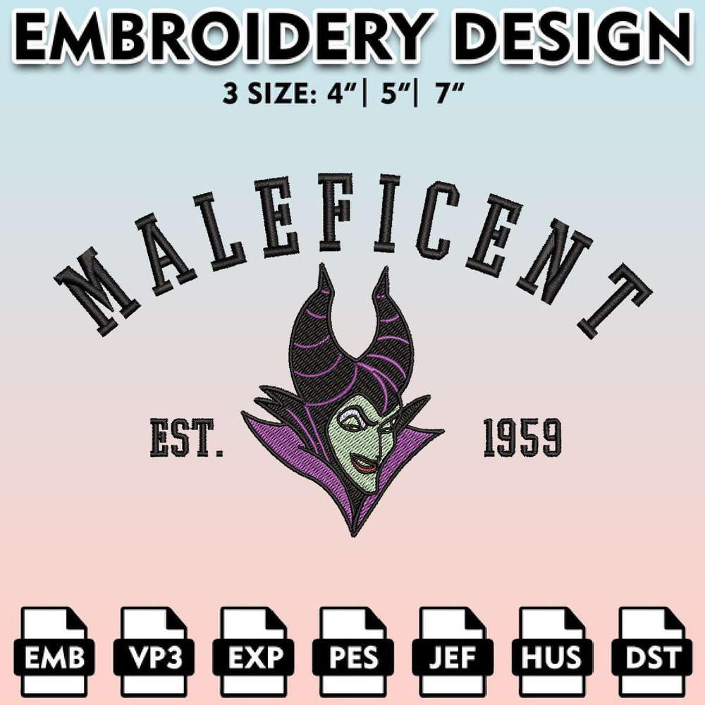 EBM11062024A267-Maleficent Est Halloween Embroidery files, Disney Halloween Embroidery Designs, Scary Friends Machine Embroidery Pattern.jpg