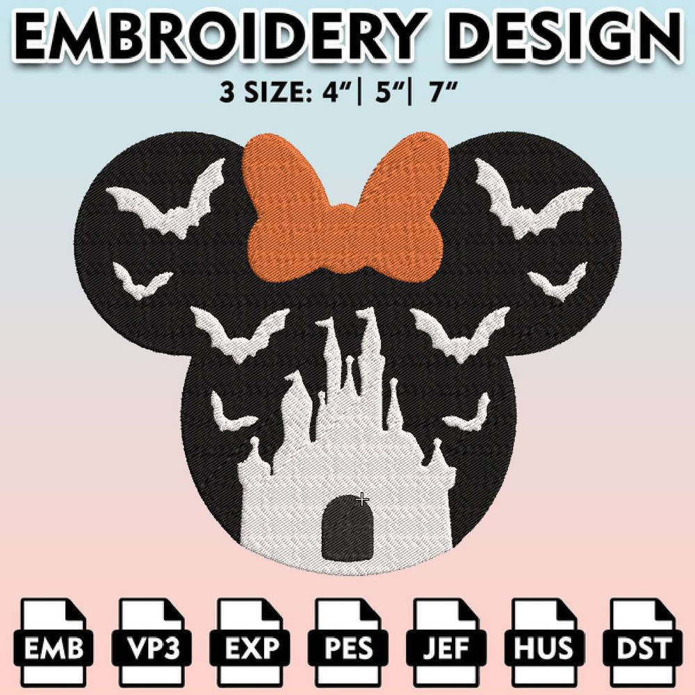 EBM11062024A296-Minnie Disneyland Embroidery Designs, Disney Halloween Embroidery Design, Halloween Horror Character, Embroidery Pattern.jpg