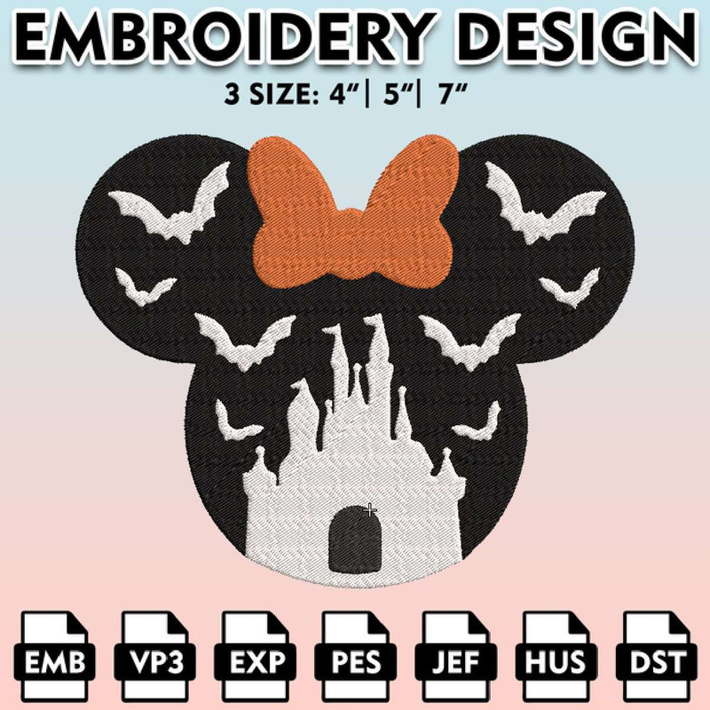 EBM11062024A296-Minnie Disneyland Embroidery Designs, Disney Halloween Embroidery Design, Halloween Horror Character, Embroidery Pattern.jpg