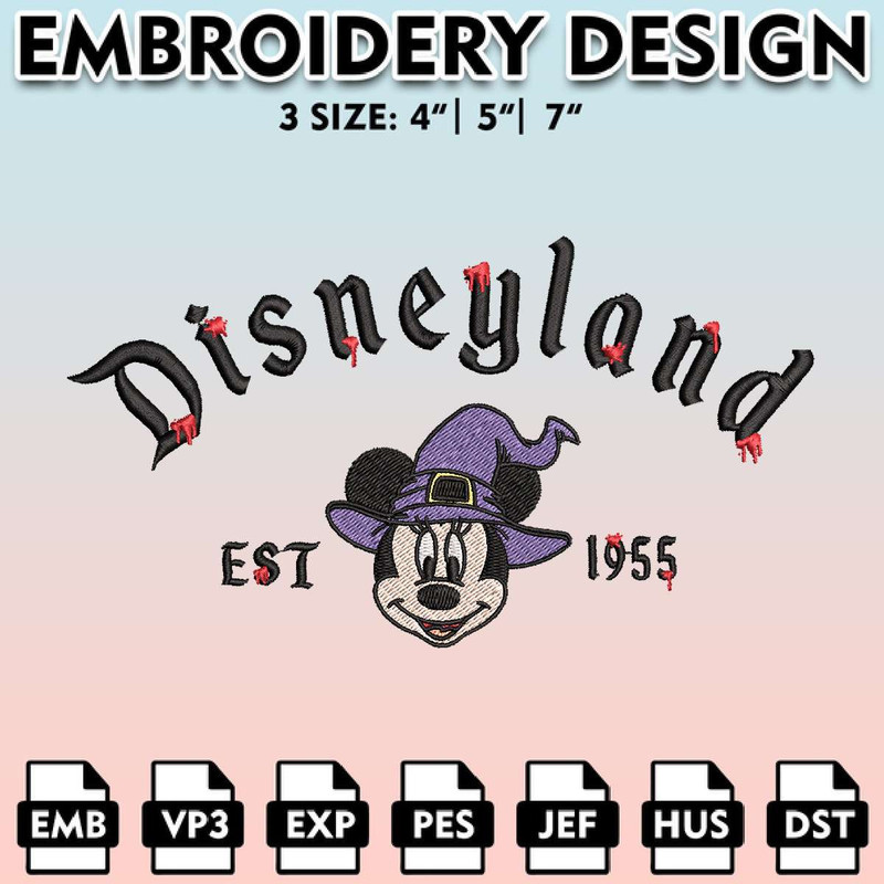 EBM11062024A297-Minnie Disneyland Halloween Embroidery files, Halloween Machine Embroidery Pattern, Disney Halloween Digital Download.jpg
