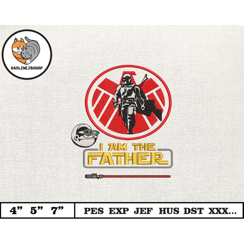 Dadalorian Star War Embroidery Design, Fathers Day Embroidery Design, Happy Father Day Embroidery File, Instant Download 5.jpg