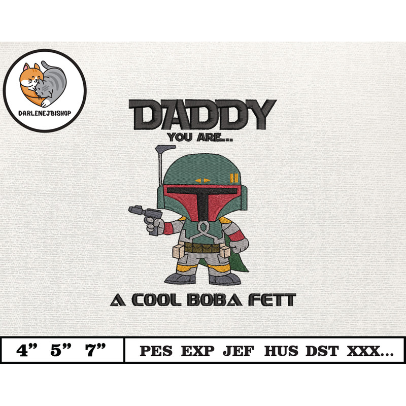 Dadalorian Star War Embroidery Design, Fathers Day Embroidery Design, Happy Father Day Embroidery File, Instant Download.jpg