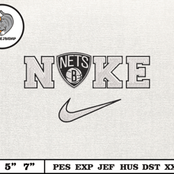 nike brooklyn embroidery design, nba basketball embroidery design, machine embroidery design, nba team,embroidery design