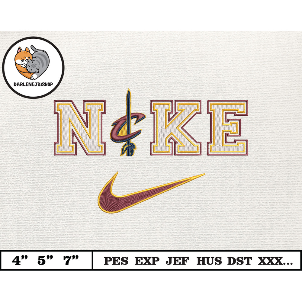 NIKE CavalierEmbroidery Design, NBA Basketball Embroidery Design, Machine Embroidery Design, NBA Team , Instant Download.jpg