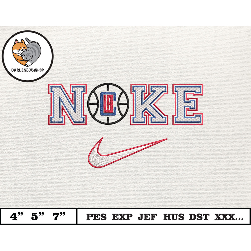 NIKE Clippers Embroidery Design, NBA Basketball Embroidery Design, Machine Embroidery Design, NBA Team, Instant Download.jpg