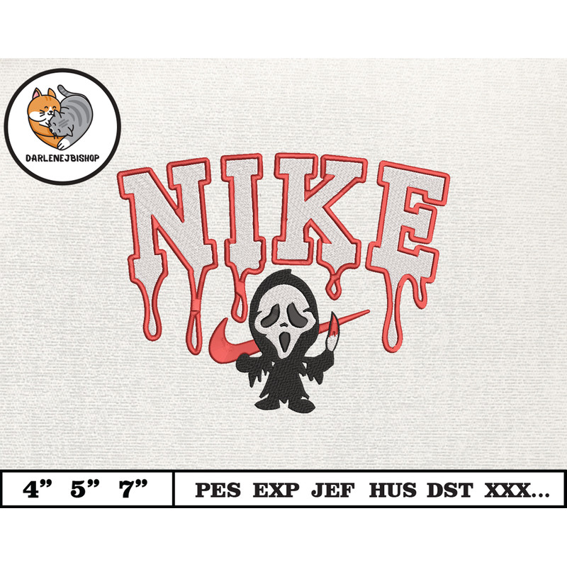 NIKE Halloween Embroidery Design, Halloween Scream Embroidery Design, NIKE Embroidery Design, Instant Download.jpg