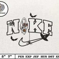 nike halloween embroidery design, halloween spooky embroidery design, nike embroidery design,embroidery design