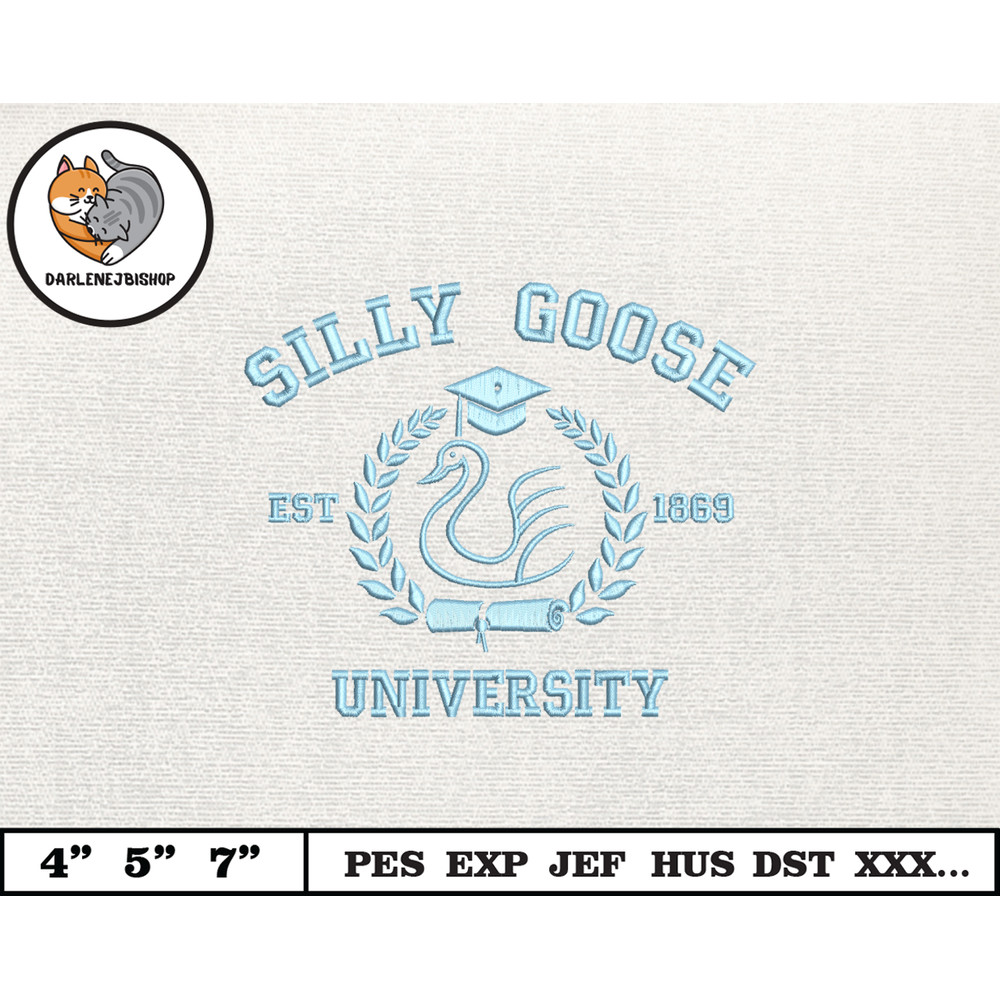 Silly Goose Embroidery Design, Animal Embroidery Design, Silly Goose Design, Goose Goose Silly, Instant Download, 14.jpg