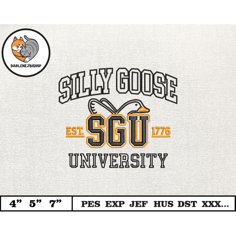 Silly Goose Embroidery Design, Animal Embroidery Design, Silly Goose Design, Goose Goose Silly, Instant Download, 19.jpg