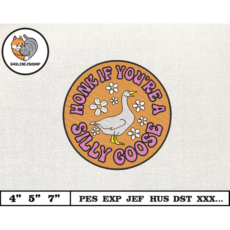 Silly Goose Embroidery Design, Animal Embroidery Design, Silly Goose Design, Goose Goose Silly, Instant Download, 2.jpg