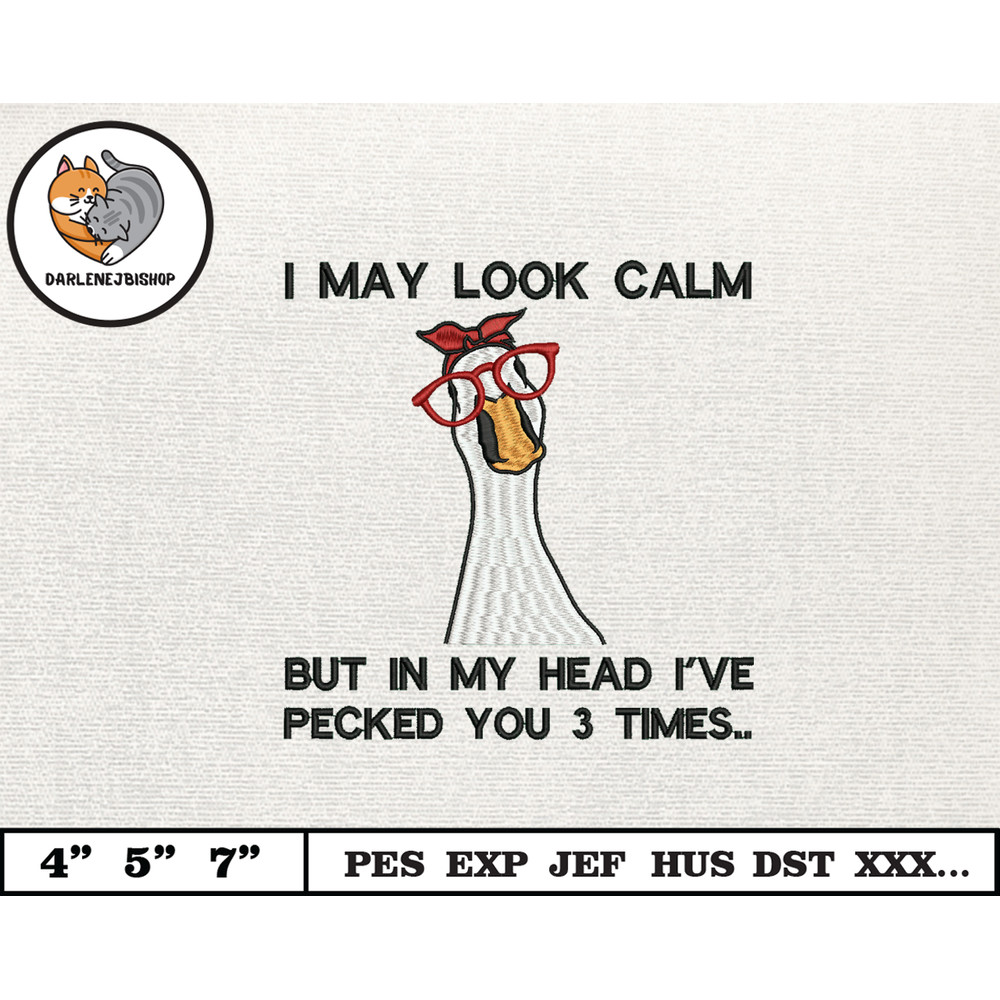 Silly Goose Embroidery Design, Animal Embroidery Design, Silly Goose Design, Goose Goose Silly, Instant Download, 4.jpg