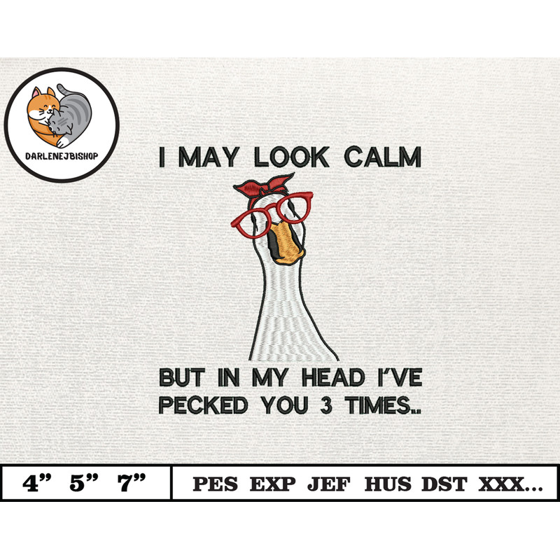 Silly Goose Embroidery Design, Animal Embroidery Design, Silly Goose Design, Goose Goose Silly, Instant Download, 4.jpg