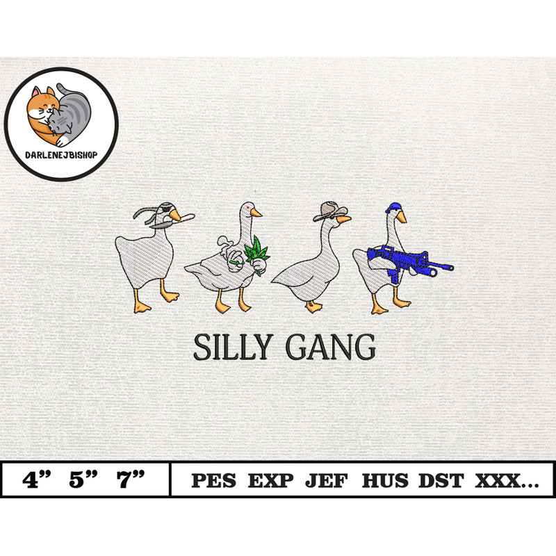 Silly Goose Embroidery Design, Animal Embroidery Design, Silly Goose Design, Goose Goose Silly, Instant Download, 8.jpg