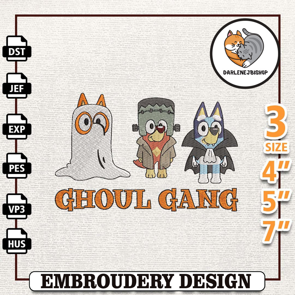 Bluey Dog Halloween Embroidery Design, Ghoul Gang Embroidery Design, Horror Halloween Embroidery Machine Design, Instant.jpg