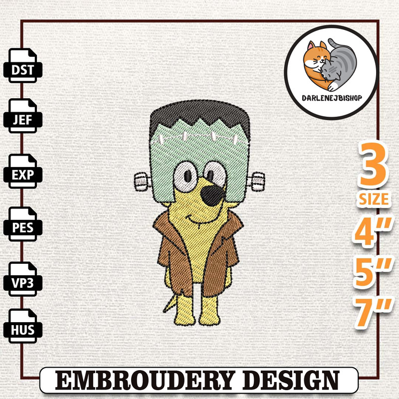 Bluey Dog Halloween Embroidery Design, Happy Haloween Embroidery File, Bluey Dog Cartoon Embroidery Design, Halloween Tr 1.jpg