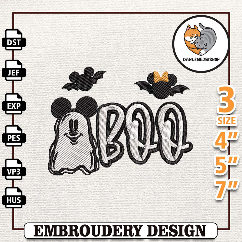 Cartoon Mouse Spooky Embroidery Design, Happy Halloween Embroidery File, Creepy Ghost Embroidery File, Cute Spooky Mach.jpg
