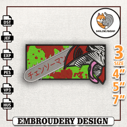 chainsawman anime design, anime embroidery design, anime machine embroidery design, gift for anime fan,embroidery design