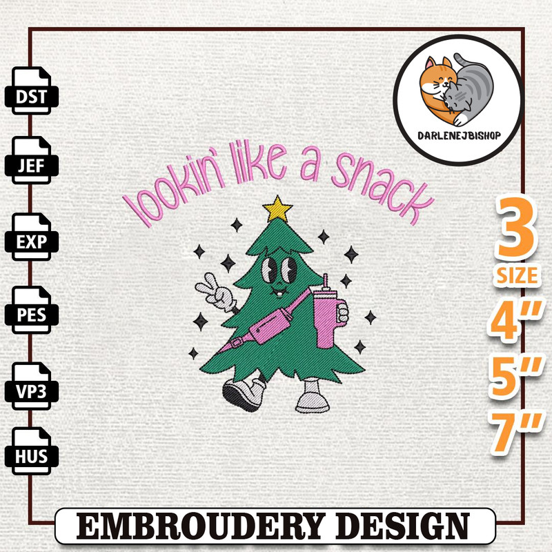Christmas Bougi Tree Embroidery Machine Design, Retro Christmas Tree Embroidery File, Instant Download.jpg