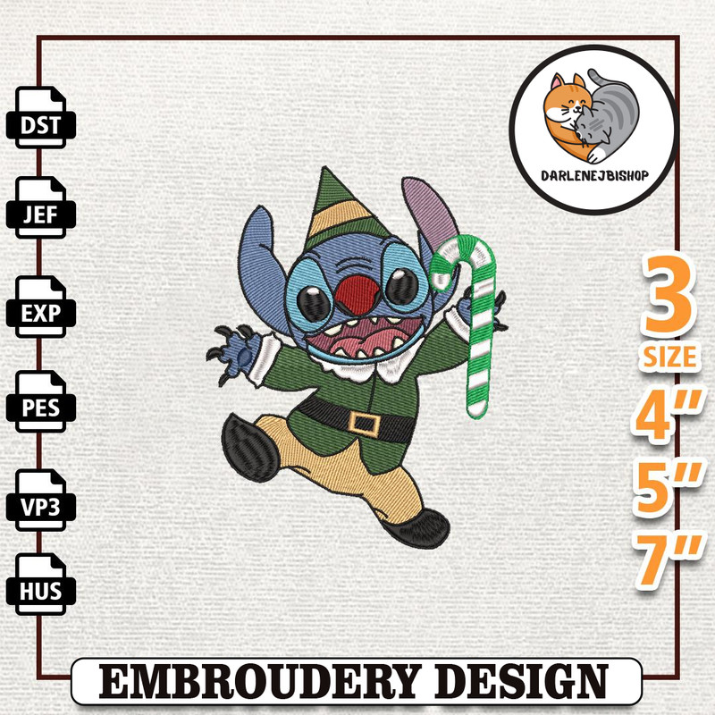 Christmas Character Embroidery Machine Design, Blue Monster Embroidery Design, Instant Download 1.jpg