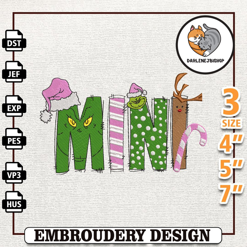 Christmas Family Embroidery Design, Retro Pink Christmas Mini Embroidery Machine Design, Instant Download.jpg