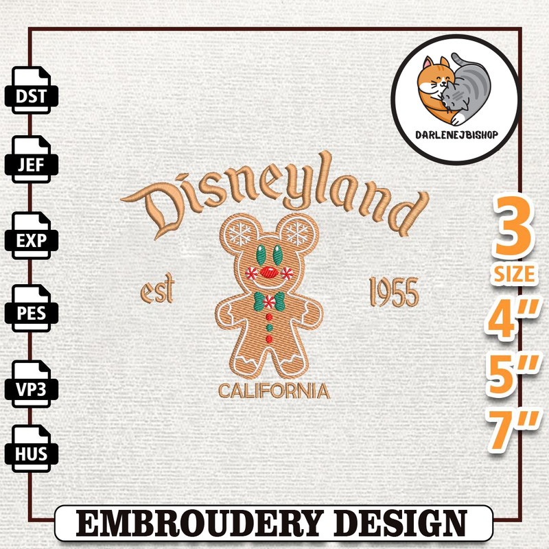 Christmas Gingerbread Mouse Embroidery Machine Design, Christmas Cookies Embroidery File, Instant Downloaf.jpg