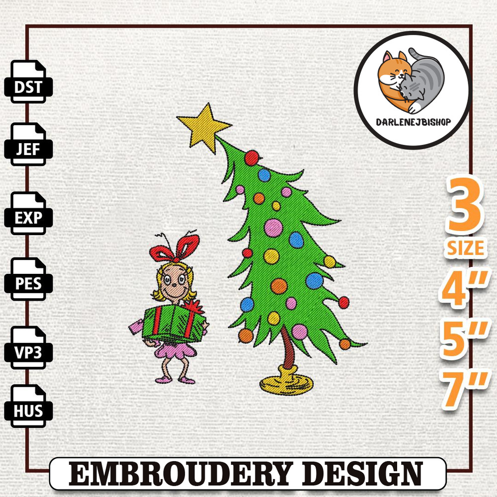 Christmas Green Monster Embroidery Machine Design, Merry Greenchmas Embroidery File, Instant Download.jpg