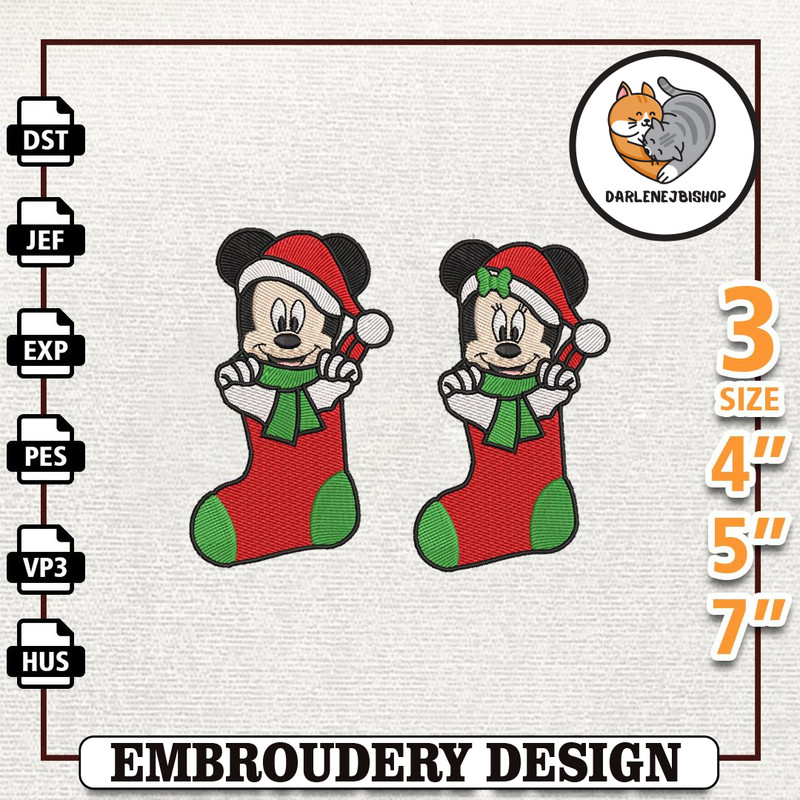 Christmas Mouse Embroidery Machine Design, Christmas Cartoon Movie Embroidery Machine Design, Instant Download.jpg