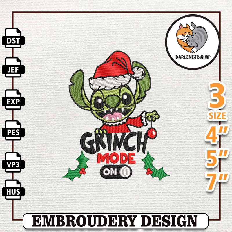 Christmas Movie Character Embroidery Design, Xmas Green Monster Embroidery Machine Design, Instant Download.jpg