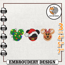 christmas movie embroidery design, christmas cartoon mouse head embroidery machine design,embroidery design