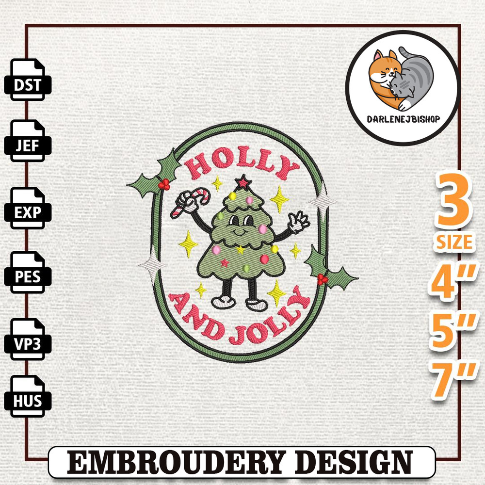 Christmas Quotes Embroidery Design, Retro Christmas Tree Embroidery Machine Design, Instant Download.jpg