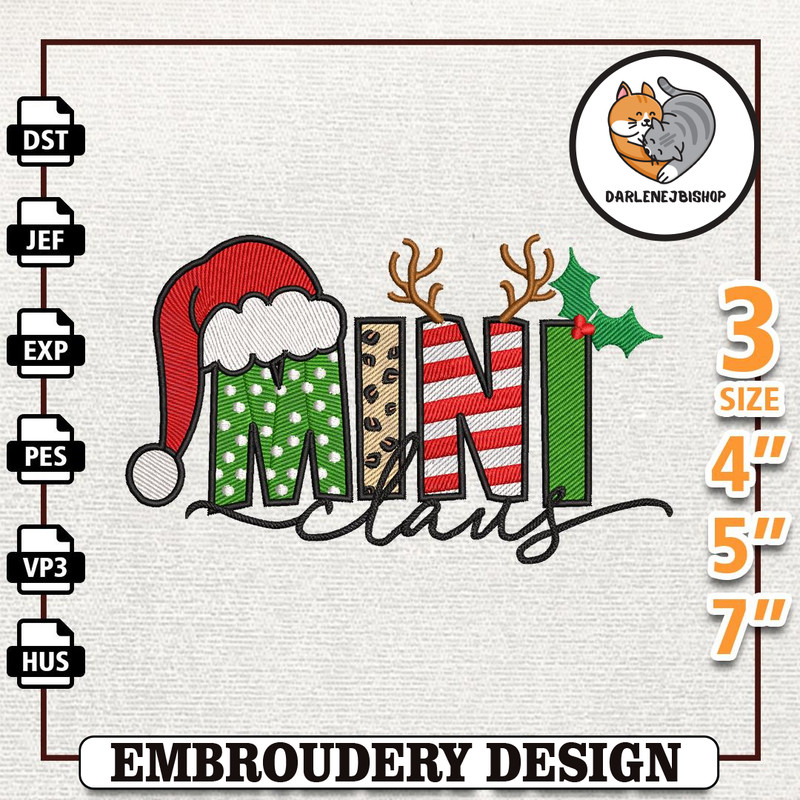 Christmas Santa Embroidery Machine Design, Mini Claus Embroidery Machine Design, Instant Download.jpg