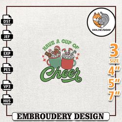 christmas sweet drink embroidery design, christmas latte cup embroidery machine design,embroidery design