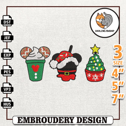 christmas sweets embroidery design, christmas mouse head cupcake embroidery machine design,embroidery design