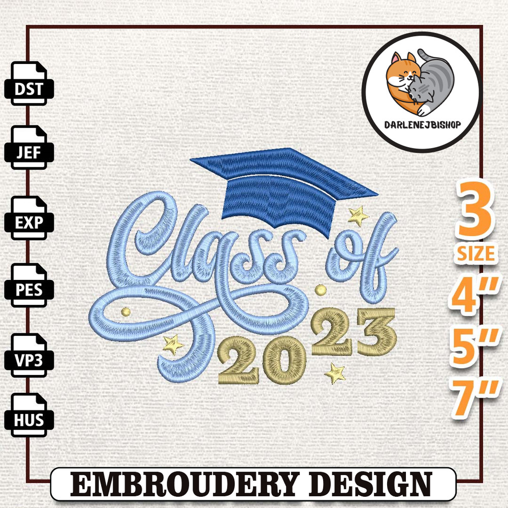 Class Of 2023 Embroidery Design, Back To School Embroidery Design, High School Embroidery File, School Embroidered Swea.jpg