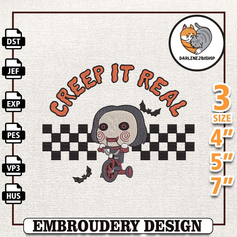 Creep It Real Horror Masked Killer, Horror Movie Killer Embroidery Design, Fall Halloween Embroidery Machine File, Embro.jpg