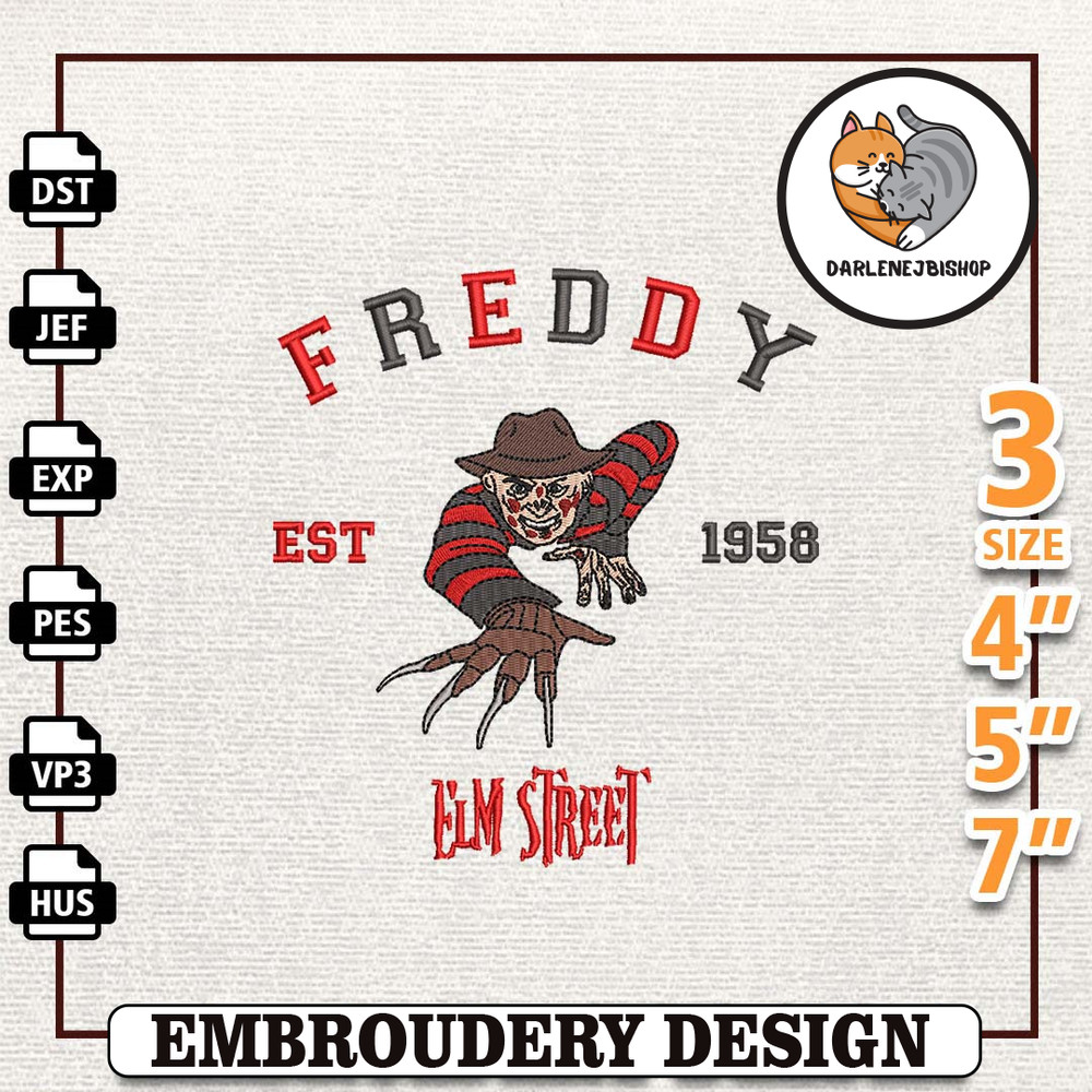 Dream Killer 1984 Horror Movie Halloween, Horror Movie Killers Embroidery Design, Scream Movie Halloween Embroidery Mach.jpg