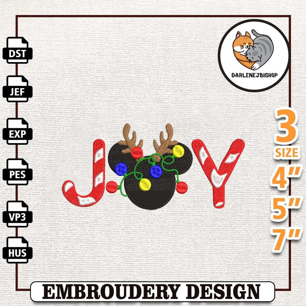 Funny Christmas Embroidery Design, Joy Merry Christmas Embroidery Machine File, Instant Download.jpg
