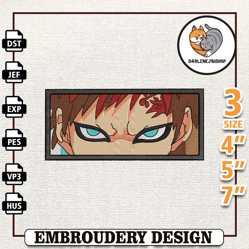 Gaara Anime Design, Anime Embroidery Design, Anime Machine Embroidery Design, Gift For Anime Fan, Instant Download.jpg