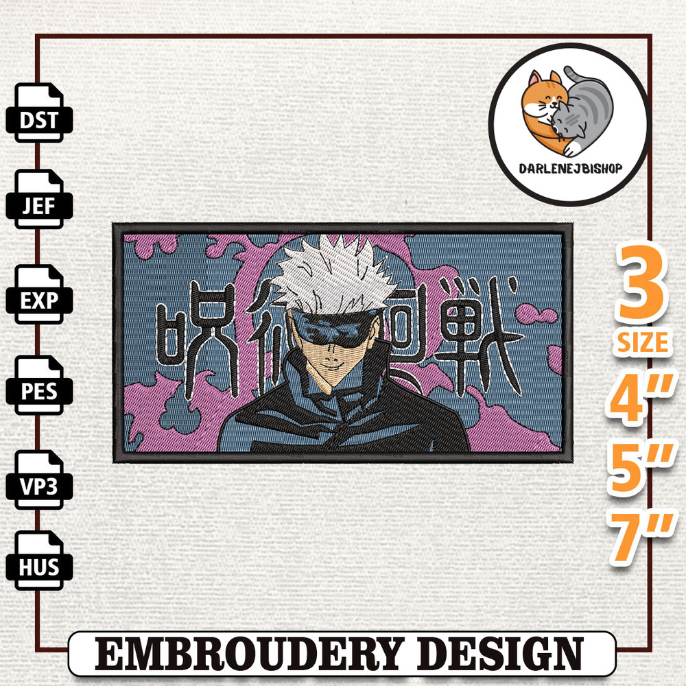 Gojo Sensei Anime Design, Anime Embroidery Design, Anime Machine Embroidery Design, Gift For Anime Fan, Instant Download.jpg