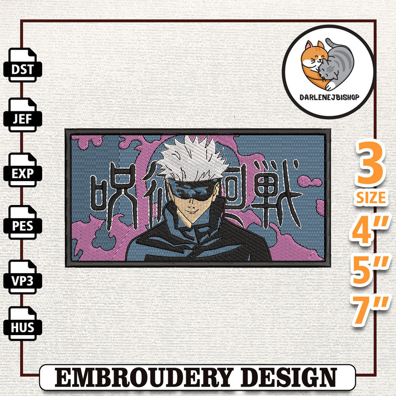 Gojo Sensei Anime Design, Anime Embroidery Design, Anime Machine Embroidery Design, Gift For Anime Fan, Instant Download.jpg
